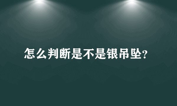 怎么判断是不是银吊坠？