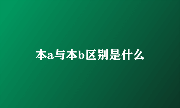 本a与本b区别是什么