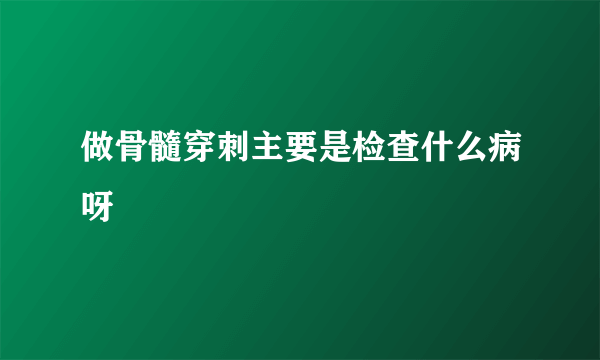 做骨髓穿刺主要是检查什么病呀