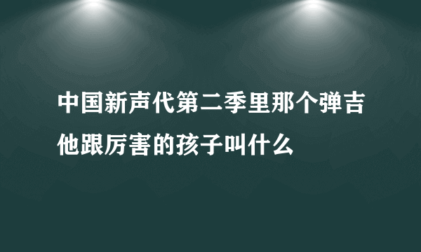 中国新声代第二季里那个弹吉他跟厉害的孩子叫什么