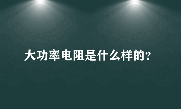 大功率电阻是什么样的？