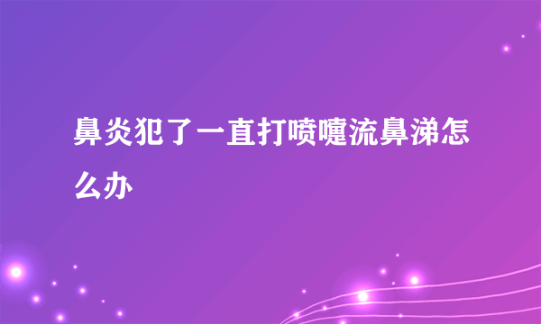 鼻炎犯了一直打喷嚏流鼻涕怎么办