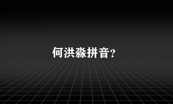 何洪淼拼音？