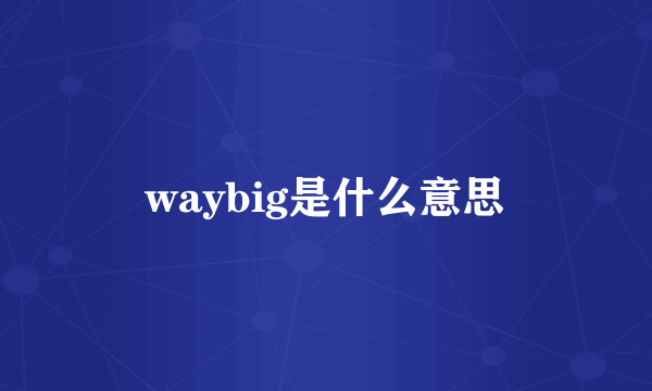 waybig是什么意思