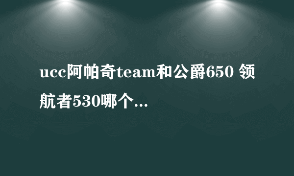 ucc阿帕奇team和公爵650 领航者530哪个比较好！！【详细说一下】