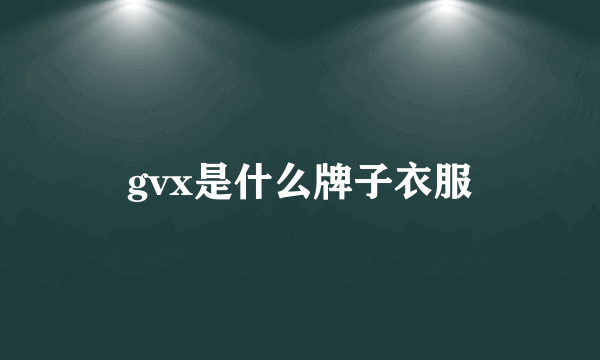 gvx是什么牌子衣服