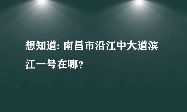 想知道: 南昌市沿江中大道滨江一号在哪？