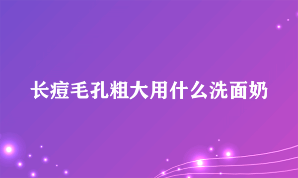 长痘毛孔粗大用什么洗面奶