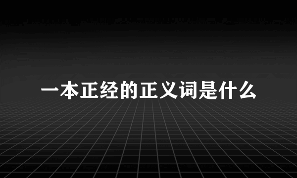 一本正经的正义词是什么