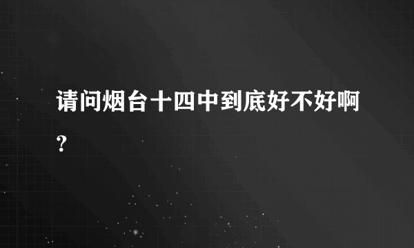 请问烟台十四中到底好不好啊？