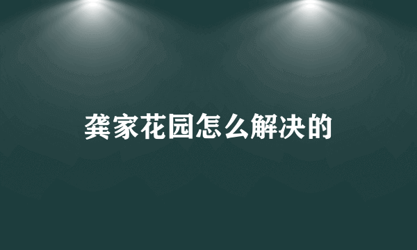 龚家花园怎么解决的