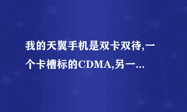 我的天翼手机是双卡双待,一个卡槽标的CDMA,另一个卡槽标的GSM这是什么意思啊?