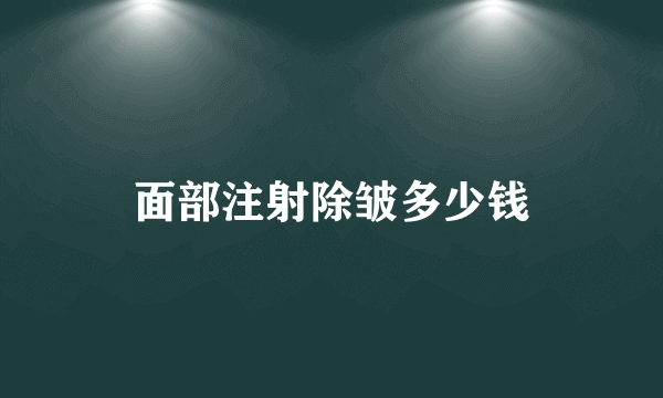 面部注射除皱多少钱