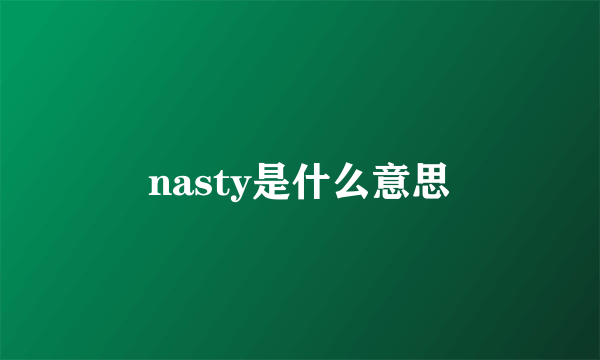 nasty是什么意思