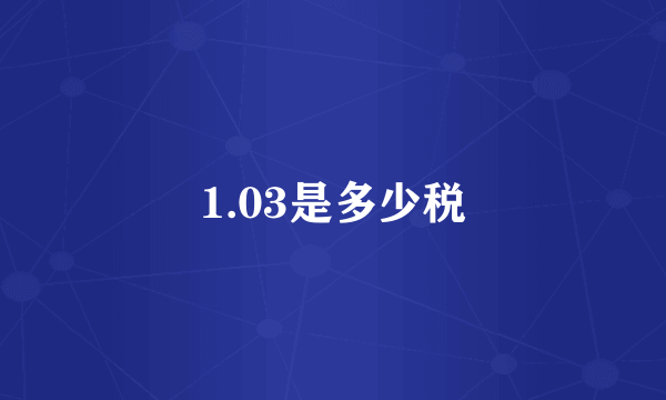 1.03是多少税