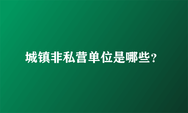 城镇非私营单位是哪些？