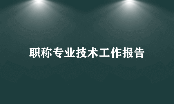 职称专业技术工作报告