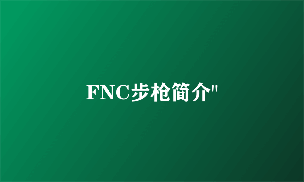 FNC步枪简介