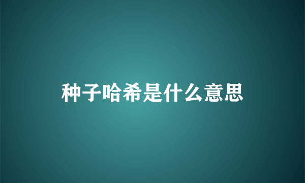 种子哈希是什么意思