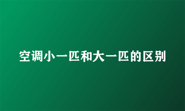 空调小一匹和大一匹的区别