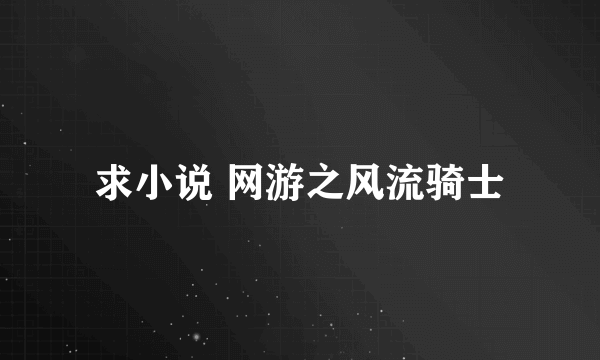 求小说 网游之风流骑士