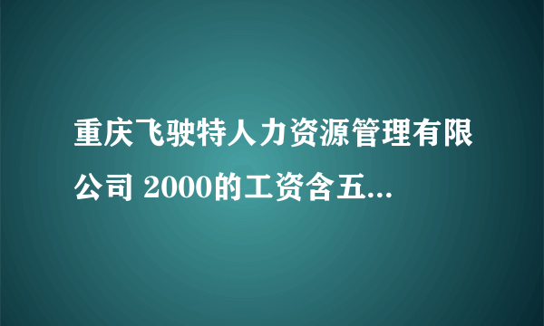 重庆飞驶特人力资源管理有限公司 2000的工资含五险一金是什么意思