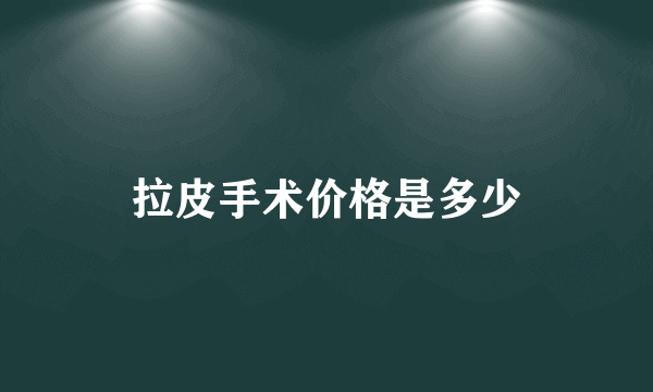 拉皮手术价格是多少