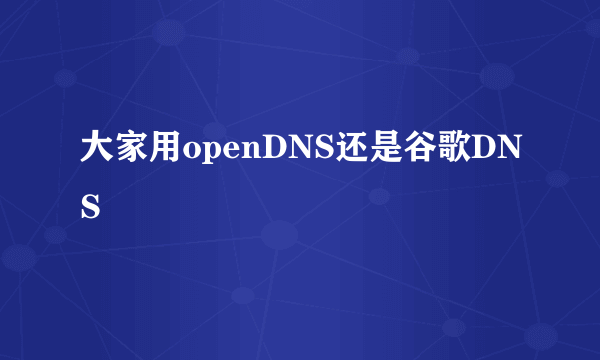 大家用openDNS还是谷歌DNS