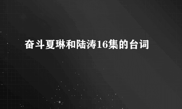 奋斗夏琳和陆涛16集的台词