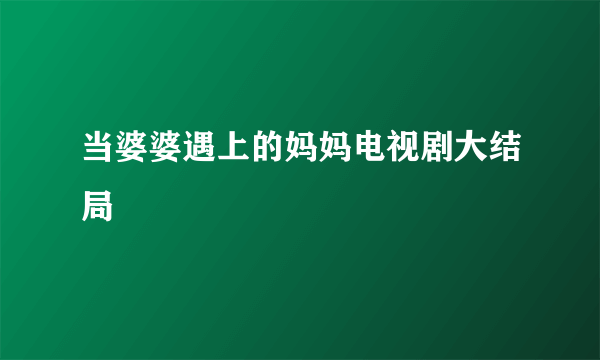 当婆婆遇上的妈妈电视剧大结局