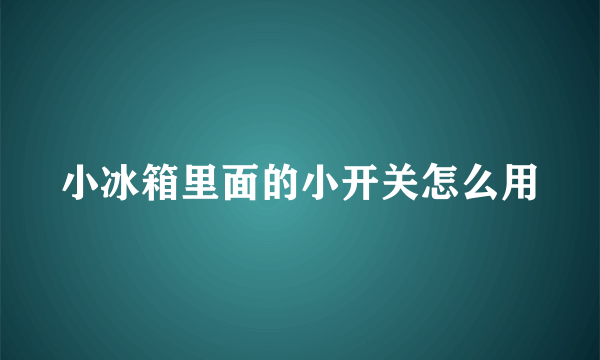 小冰箱里面的小开关怎么用