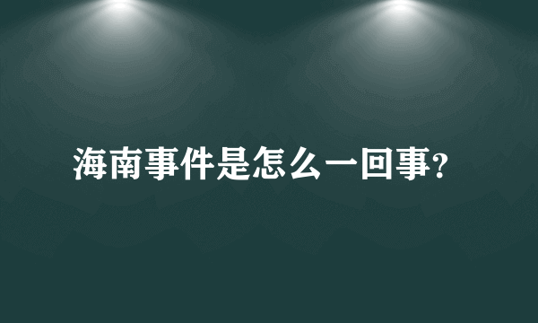 海南事件是怎么一回事？