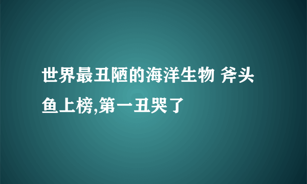 世界最丑陋的海洋生物 斧头鱼上榜,第一丑哭了