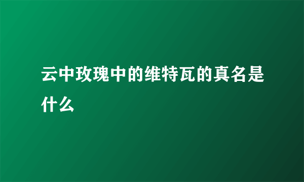 云中玫瑰中的维特瓦的真名是什么