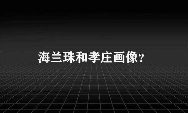 海兰珠和孝庄画像？