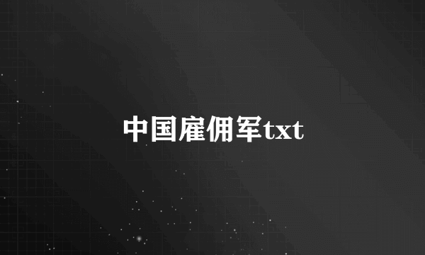 中国雇佣军txt