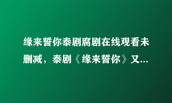 缘来誓你泰剧腐剧在线观看未删减，泰剧《缘来誓你》又名《偏偏爱上你》，谁