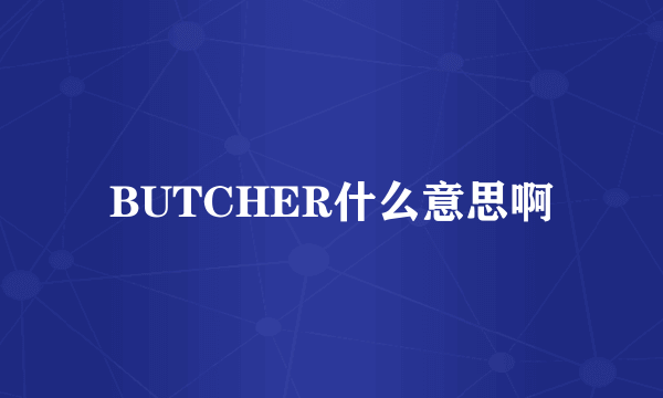 BUTCHER什么意思啊