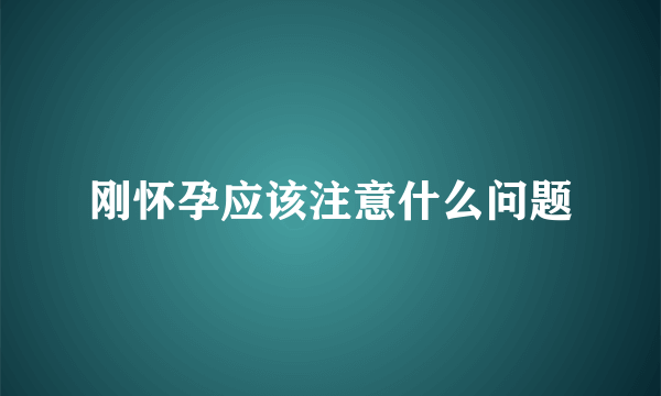 刚怀孕应该注意什么问题