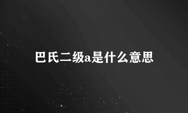 巴氏二级a是什么意思