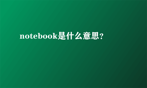 notebook是什么意思？