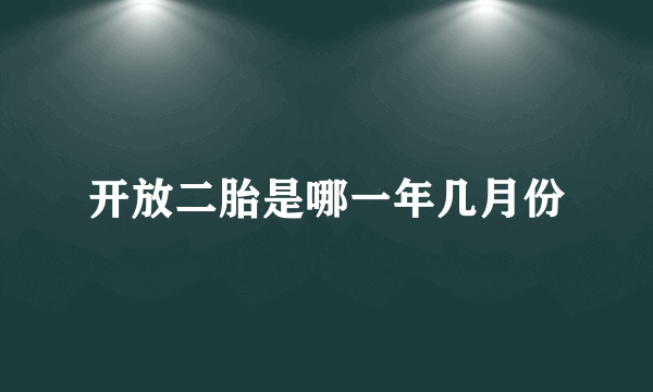 开放二胎是哪一年几月份