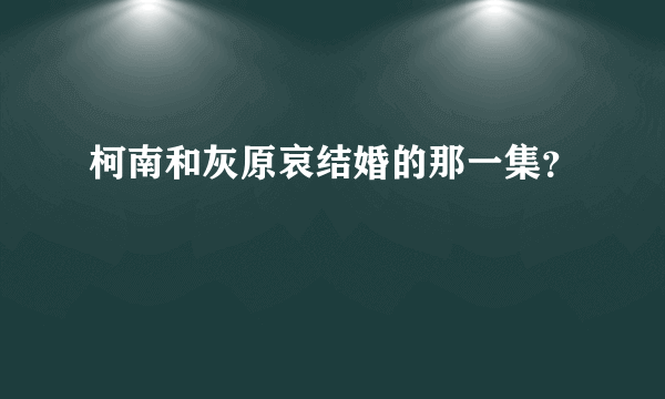 柯南和灰原哀结婚的那一集？