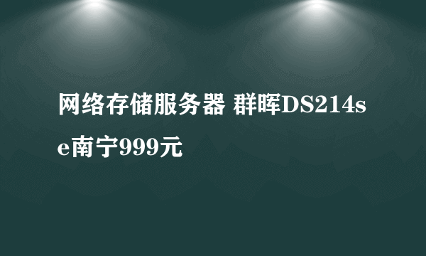 网络存储服务器 群晖DS214se南宁999元