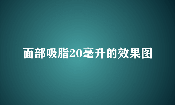 面部吸脂20毫升的效果图