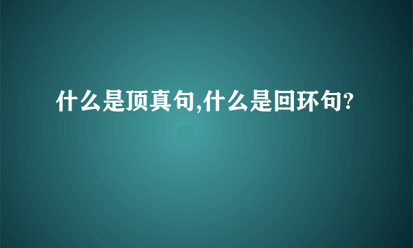 什么是顶真句,什么是回环句?