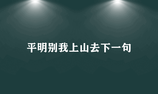 平明别我上山去下一句