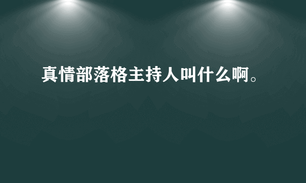 真情部落格主持人叫什么啊。