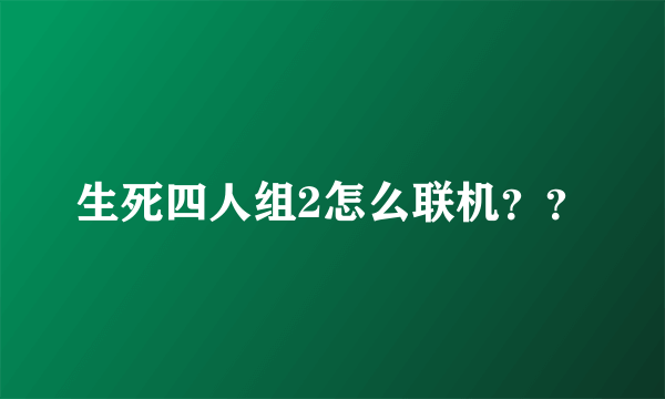 生死四人组2怎么联机？？