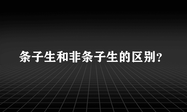 条子生和非条子生的区别？